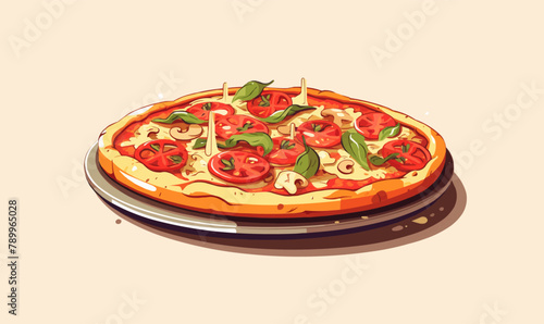 pizza vector flat minimalistic asset isolated vector style illustration