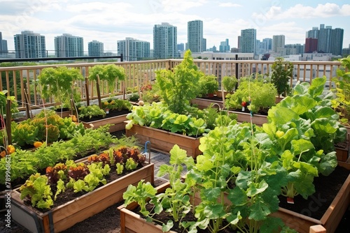 Organic Waste Reduction: Urban Rooftop Vegetable Garden Tips for Composting Bins © Michael