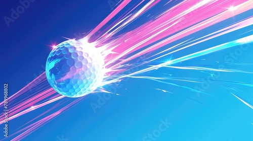 A golf ball zooming through the air at lightning speed photo