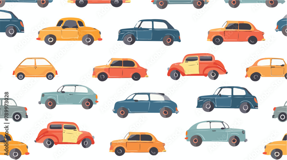 Toy cars seamless pattern design. Repeating print end