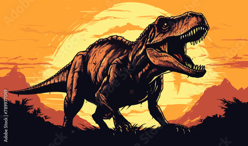 tyrannosaurus dinosaur silhouette vector illustration dino artwork © Viacheslav