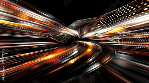 Black and white tunnel captures movement and speed in an abstract way
