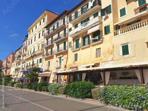 Panorama of the city street Portoferraio.