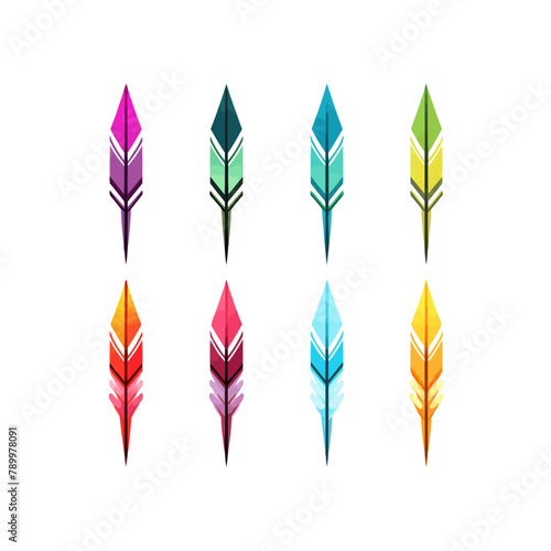 Arrow vector color set icon. Isolated color set icon weapon.Vector illustration arrow on white background.