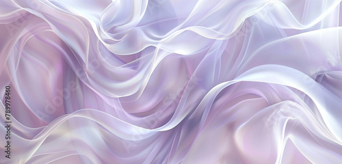 Swirling white 3D ribbons with dusky purple hints for dreamy, elegant visuals.