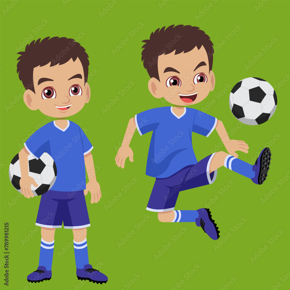 cute boy junior football player playing soccer cute boy junior football player playing soccer