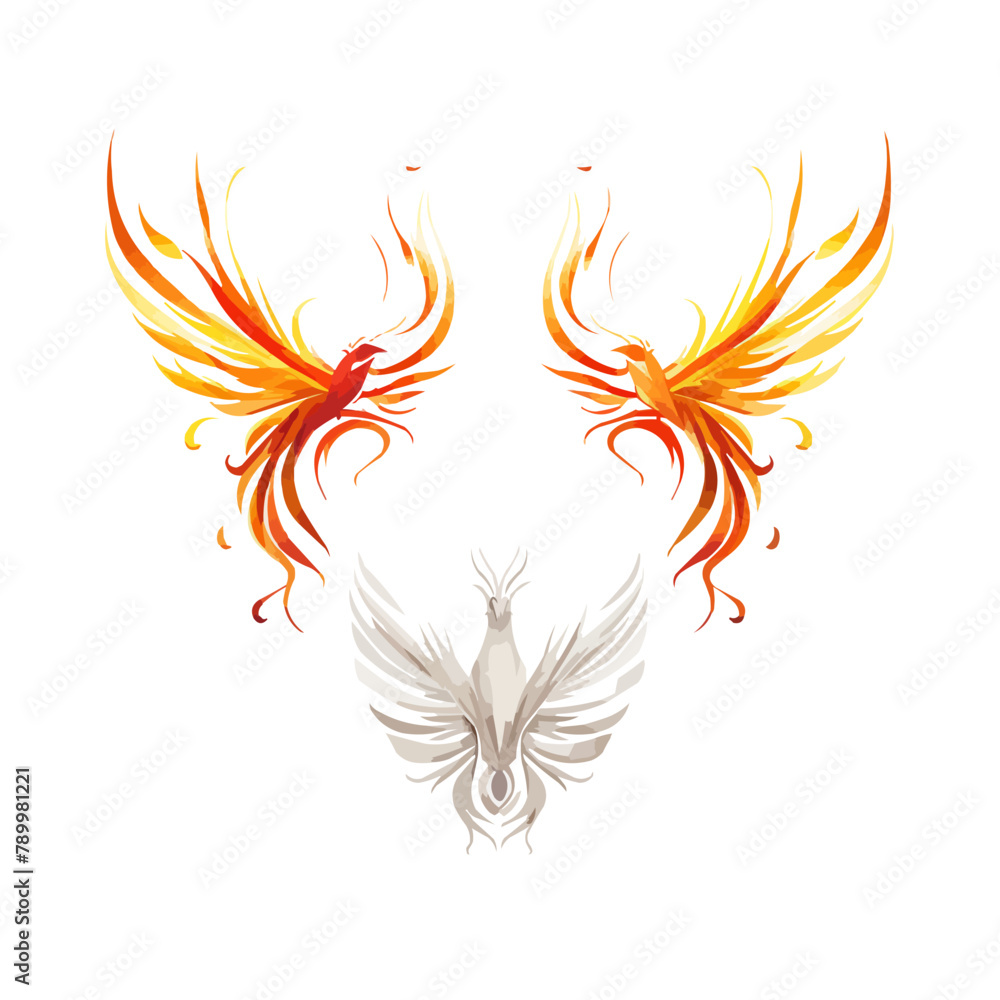 Phoenix | Minimalist and Simple set of 3 Line White background - Vector illustration Phoenix | Minimalist and Simple set of 3 Line White background - Vector illustration