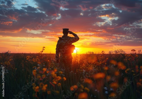 Sunset Salute: Cinematic Tribute in the Field