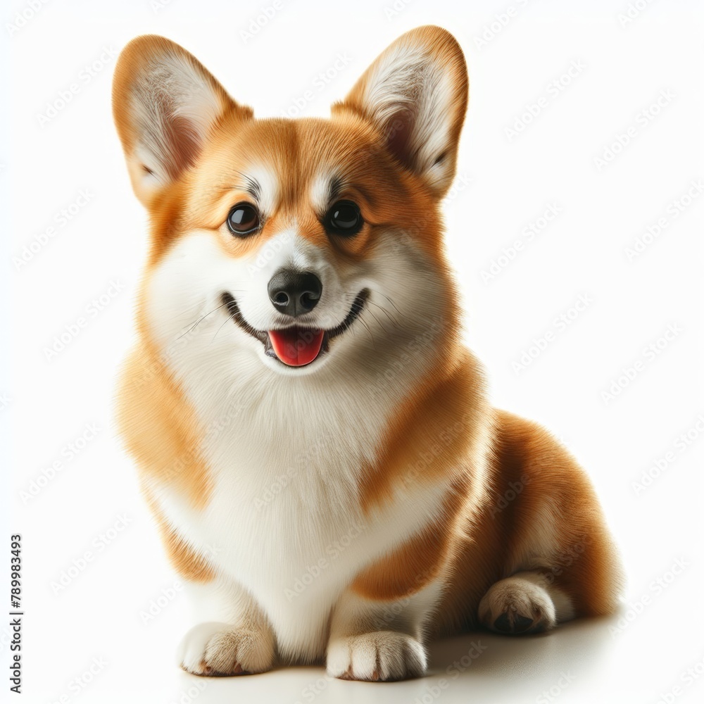 Image of isolated corgi against pure white background, ideal for presentations
