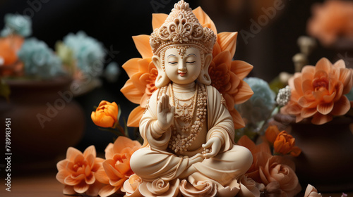 buddha god idol placed on table
