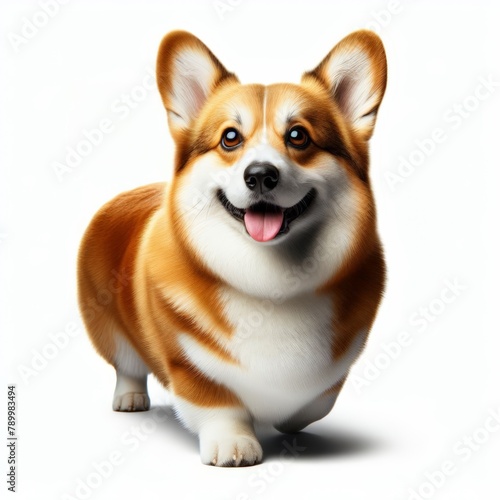 Image of isolated corgi against pure white background, ideal for presentations 