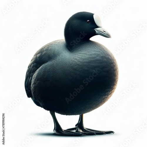 Image of isolated coot against pure white background, ideal for presentations 