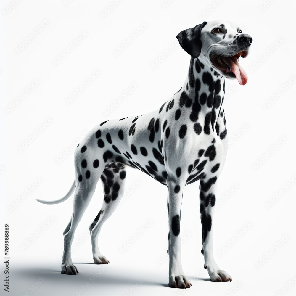 Image of isolated Dalmatian against pure white background, ideal for presentations
