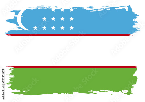 Free Download Uzbekistan flag with paint brush strokes grunge texture design. Grunge brush stroke effect - GFXLoad