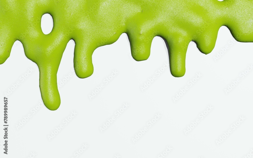 3d render of isolated wasabi swirl and line spatter or stains on white top view background 3d render of isolated wasabi swirl and line spatter or stains on white top view background