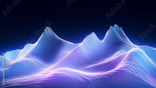 Dazzling and colorful artistic mountain 3D holographic scene background material 