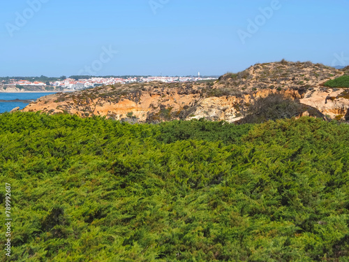 Hiking adventure fishermans trail named Rota Vicentina through the beautiful nature of Portugal photo