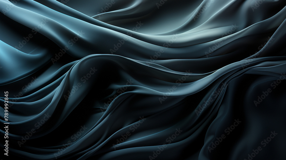 Obraz premium black transparent fabric wallpaper background сreated with Generative Ai