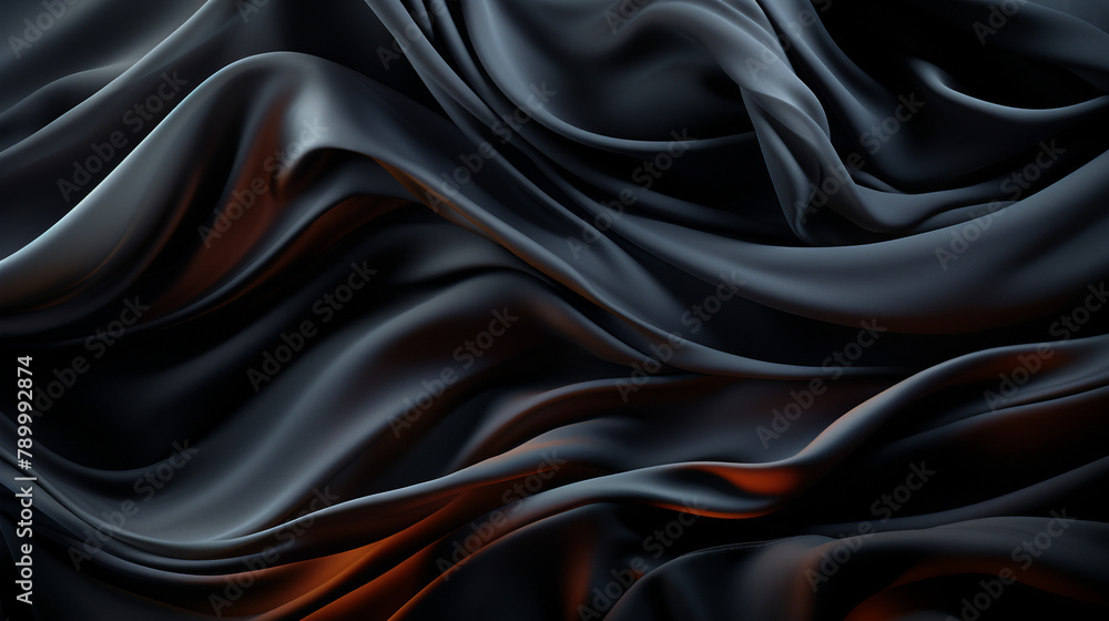 Fototapeta premium black transparent fabric wallpaper background сreated with Generative Ai