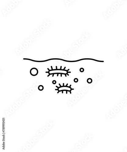 water with bacteria icon, vector best line icon.