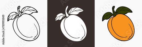 Mango fruit vector silhouette, food illustration.