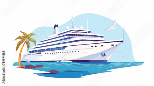 Luxury cruise ship in the ocean. Vector flat style il © Nobel