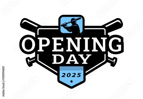 Opening day, baseball logo, emblem.