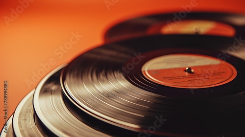 Classic Music Collection on Orange Background