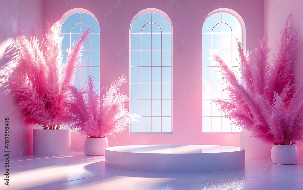 3d render of minimal product display podium with palm tree and sunlight 3d render of minimal product display podium with palm tree and sunlight