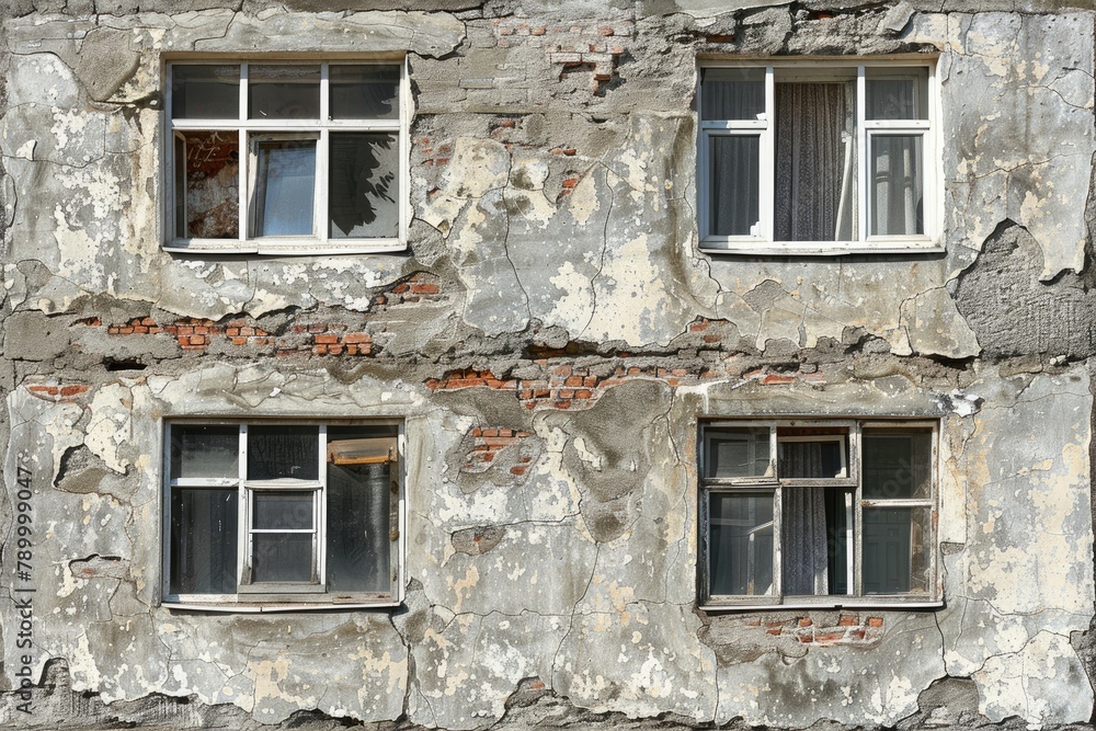 A small windows on the side wall of apartment panel buildings A small windows on the side wall of apartment panel buildings