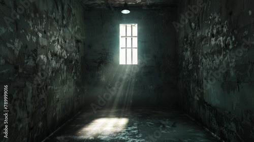 Solitary Confinement Cell Casting Shadows of Isolation