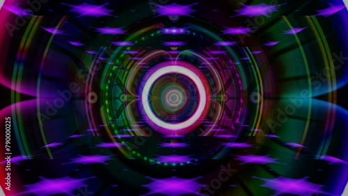 Neon pulsations in a fairytale tunnel, VJ DJ Loop photo