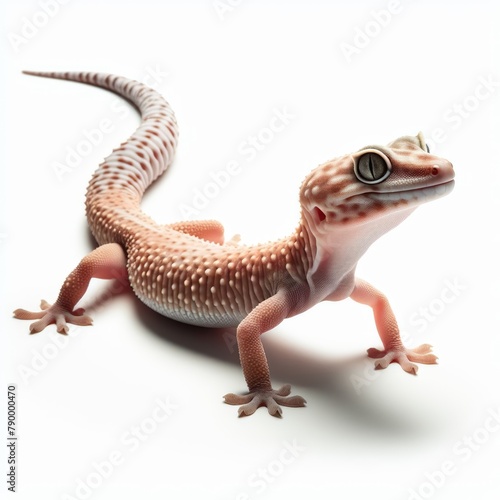 Image of isolated gecko against pure white background, ideal for presentations
