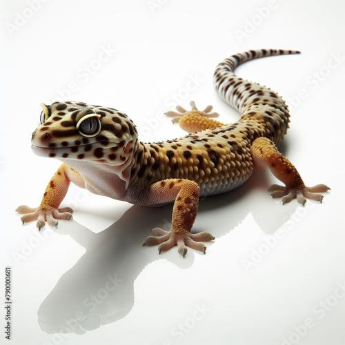 Image of isolated gecko against pure white background  ideal for presentations 