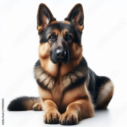 Image of isolated German shepherd against pure white background  ideal for presentations 