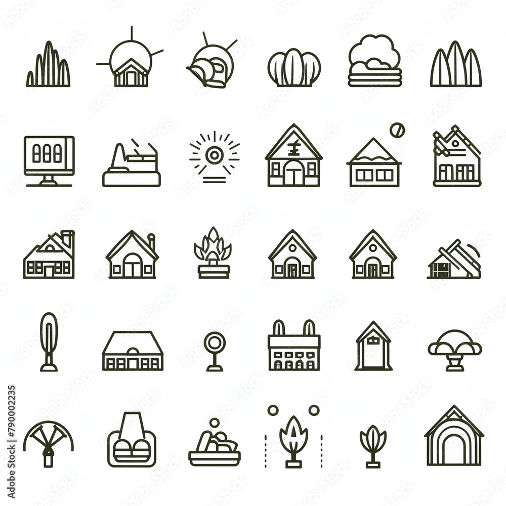Set outline icons related to photography. Linear icon collection. Editable stroke сreated with Generative Ai Set outline icons related to photography. Linear icon collection. Editable stroke сreated with Generative Ai