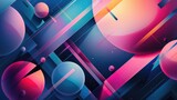 Abstract background using bright colors and geometric shapes for design. AI generative.