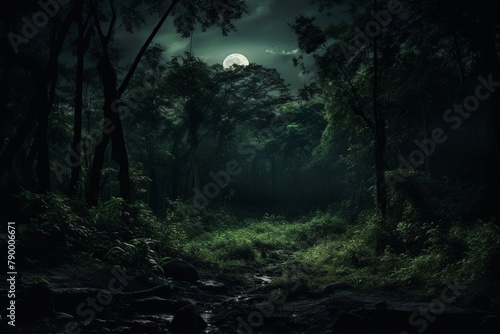 Forest Green, under a milk-white moon, where the creation myth of Batbout and Kofta originates, enchanting night glow