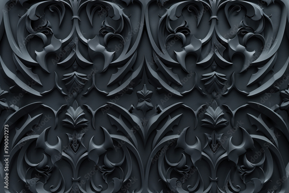 Sophisticated black classical 3d pattern. Gothic ornament. inspired by ...