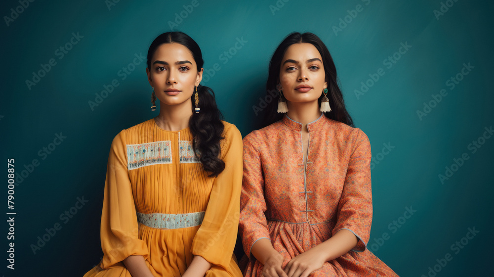 two young indian women sitting together