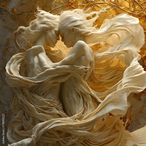 marble statue of lovers