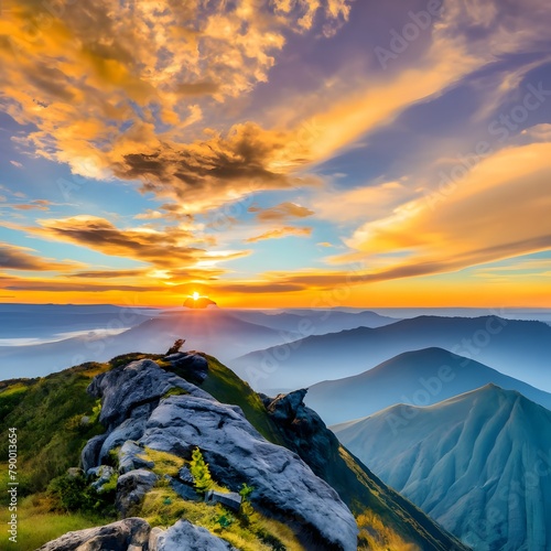 sunset over the mountains