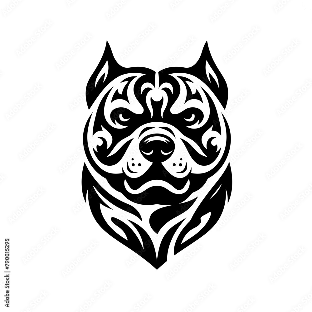 pitbull dog; in modern tribal tattoo, abstract line art of animals, minimalist contour. Vector pitbull dog; in modern tribal tattoo, abstract line art of animals, minimalist contour. Vector