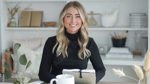 Woman Standing in Front of Laptop Computer