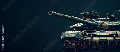Military tank with copy space