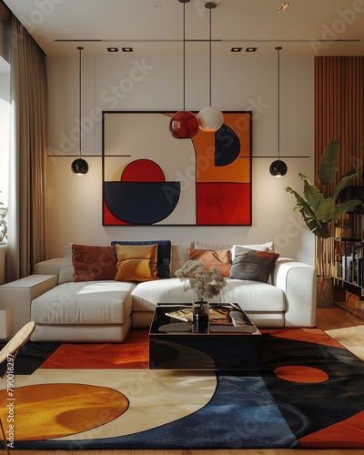 Living Room With Furniture and Painting