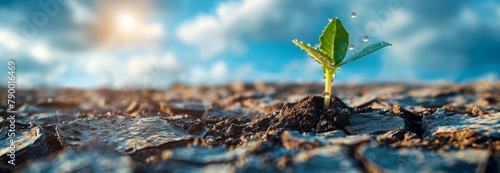 Small Green Plant Sprouting From Ground