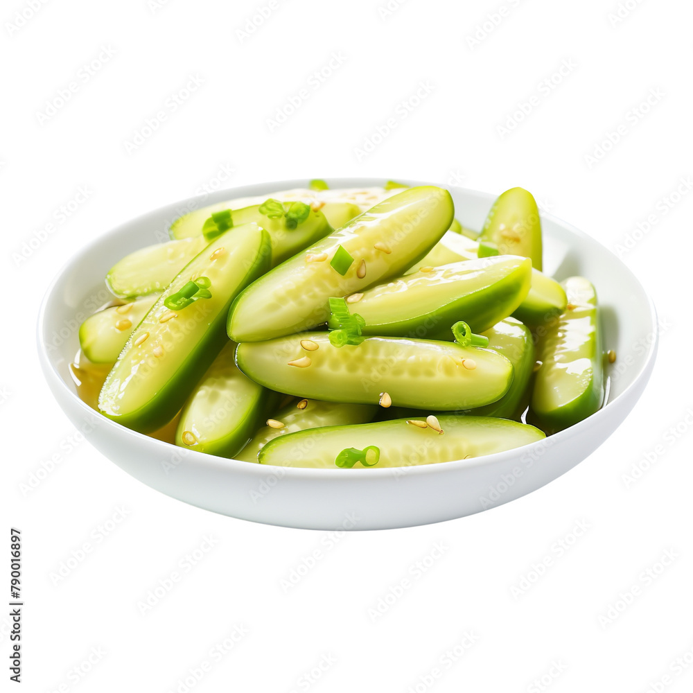 Fresh and Delicious Chinese Pickled Cucumbers Xiang Cu Huang Isolated On White Background Fresh and Delicious Chinese Pickled Cucumbers Xiang Cu Huang Isolated On White Background