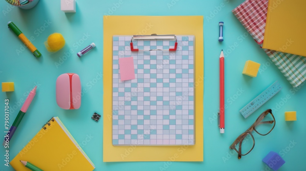 the concept of Checklist Day, top view, copy space on side the concept of Checklist Day, top view, copy space on side