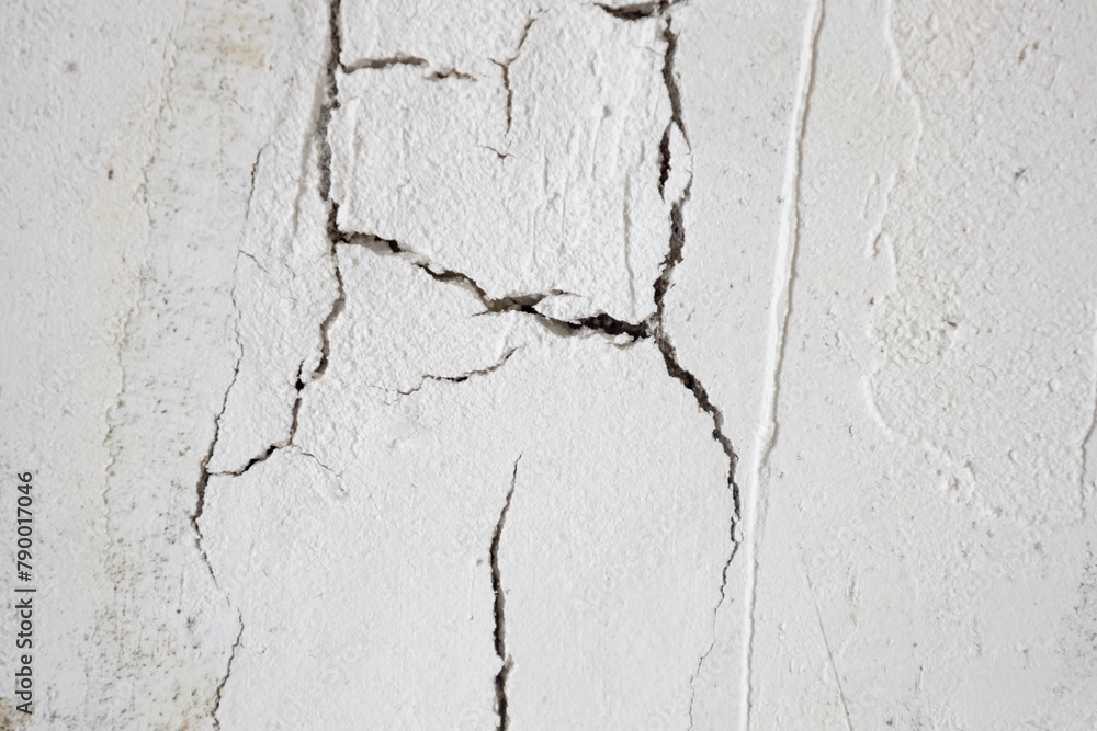 The plaster with cracked wall background